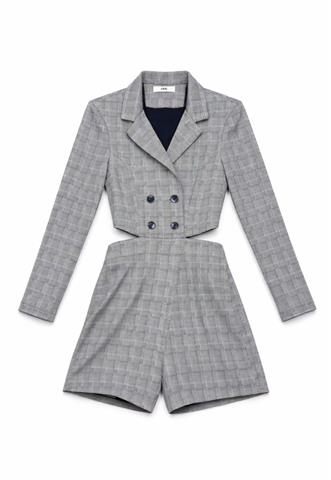 Macaquinho DOT Pied de Poule cinza