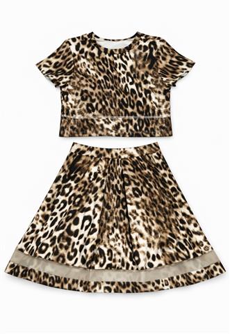 Conjunto Dress & Co Animal Print Marrom