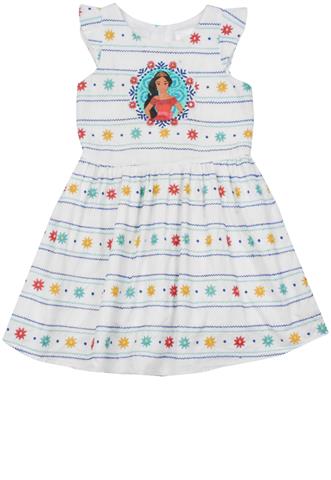 Vestido Disney Estampado Branco/Azul