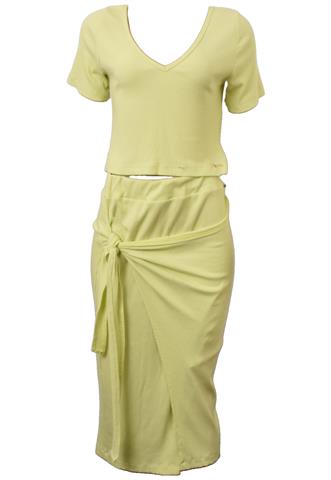 Conjunto Saia/Blusa Divina Emporium Canelada Verde