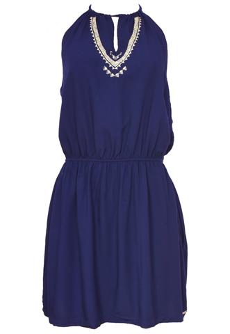 Vestido Dzarm Bordado Azul