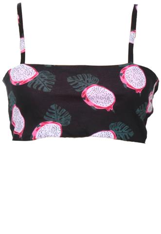 Top Dzarm Estampado Preto/Branco/Rosa