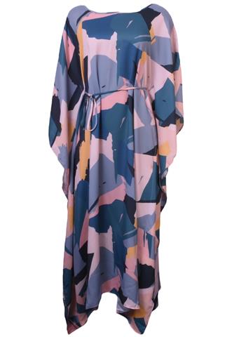 Vestido Eloísa Fumero Oversized Colorido Azul