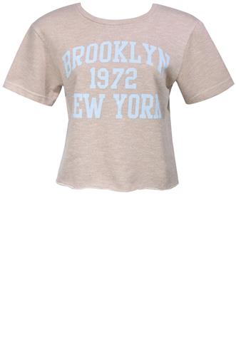 Camiseta Emme Estampada Bege