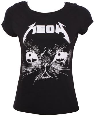 Camiseta Emme Meow Preta
