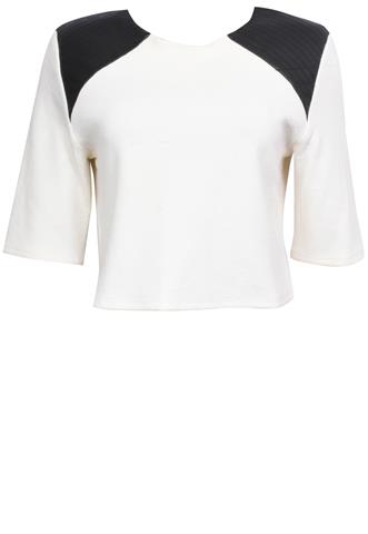 Blusa Enna Canelada Off White/Preto