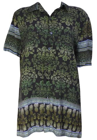 Camisa Farm Folhagem Verde/Preta