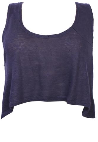 Cropped Farm Liso Azul