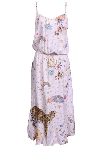 Vestido Farm Arco-íris Bege