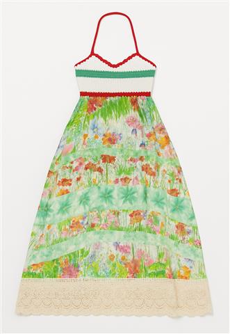 Vestido Farm Crochê Verde