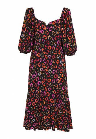 Vestido Farm Longo Estampado Preto