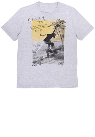 Camiseta Fico Skater Style Cinza