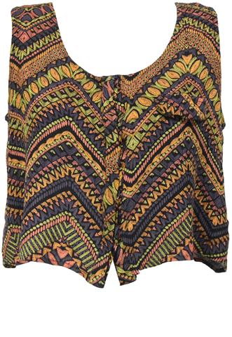 Regata Forever 21 Estampada Laranja/Preta