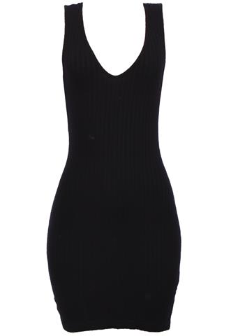 Vestido Forever 21 Canelado Preto