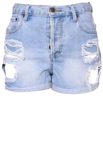 Short Jeans Forever 21 Destroyed Azul