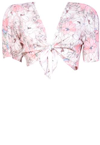 Cropped Forever 21 Flores Colorido