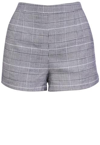 Short Forever 21 Xadrez Cinza/Preto/Branco