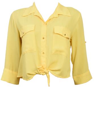 Camisa Forever 21 Curta Amarela