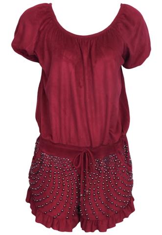 Macaquinho Fethie Tachas Vermelho
