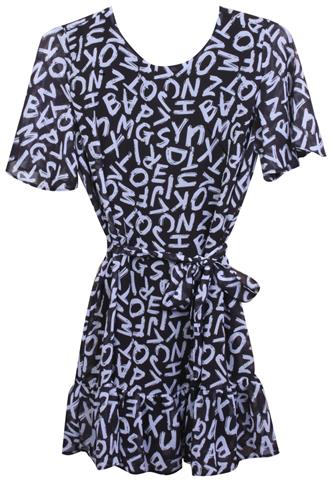 Vestido Fruto 4u Letras Preto/Branco