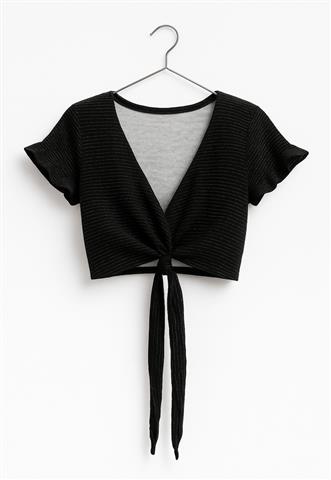 Cropped For Your Information Amarração Preto/Branco