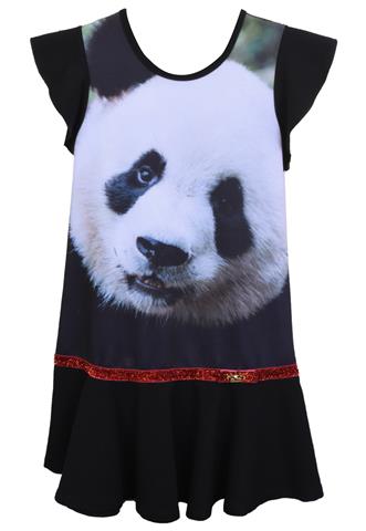 Vestido Gira Kids Panda Preto