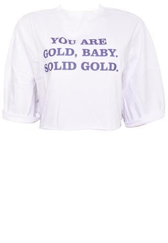 Camiseta Cropped Gringa.com You are Gold Branca