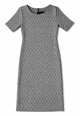 Vestido Gregory Estampado Preto/Branco