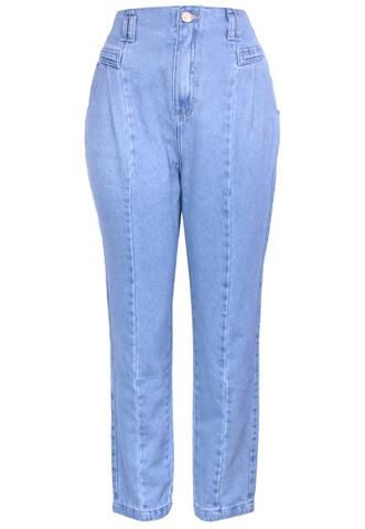 Calça Jeans Gizatti Mom Bolso Azul