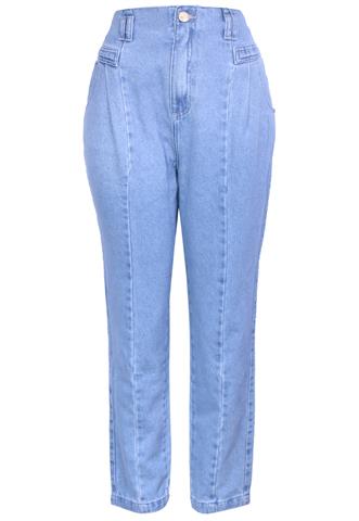 Calça Jeans Gizatti Mom Bolso Azul