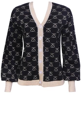 Cardigan Gizatti Brilho Preto/Dourado