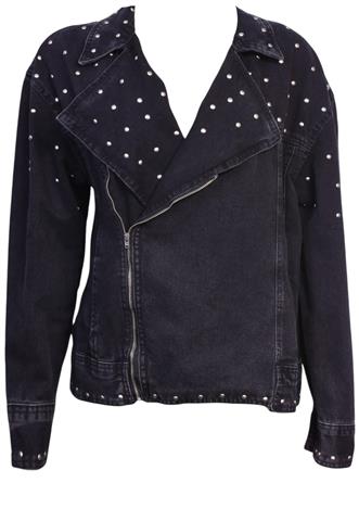 Jaqueta H&M Oversized com Tachas Preta