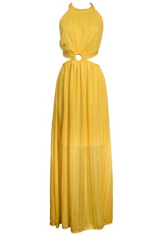 Vestido H&M Amarrações Amarelo