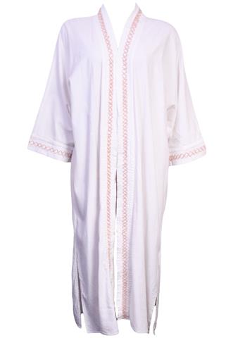 Kimono H&M Bordado Água Viva Branco