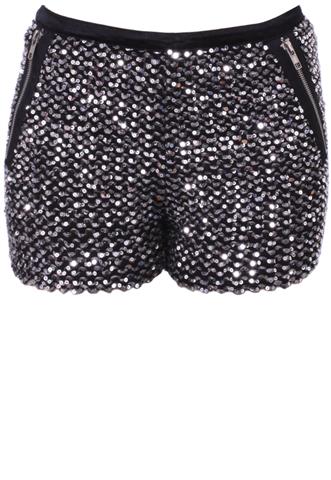 Shorts H&M Lantejoulas Preto