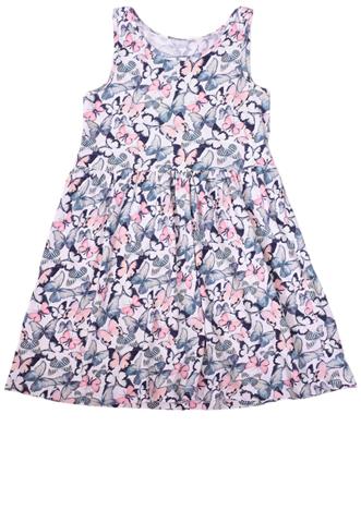 Vestido HM Borboletas Branco/Azul