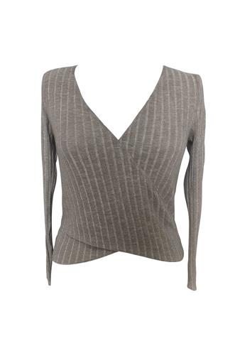 Blusa Hollister Canelada Cinza