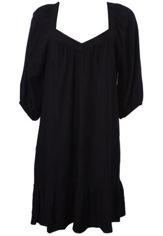 Vestido Hering Babados Preto
