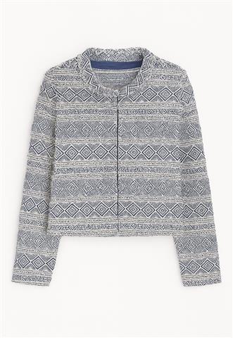 Casaco Iódice Étnico Azul/Branco