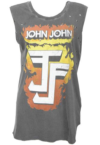 Regata John John Estampada Cinza/Laranja