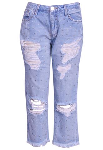 Calça John John Destroyed Azul