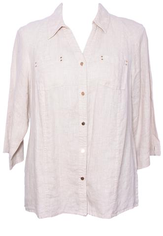 Camisa Jm Collection Linho Bege