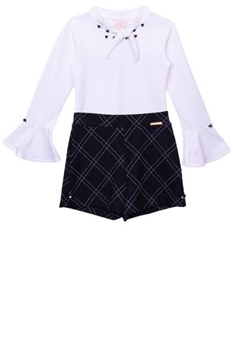 Conjunto Kiki Xodó Pedras Branco/Preto