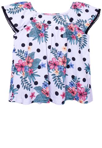 Blusa Kily Floral Branca/Rosa