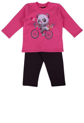 Conjunto Kyly Panda Marrom/Rosa