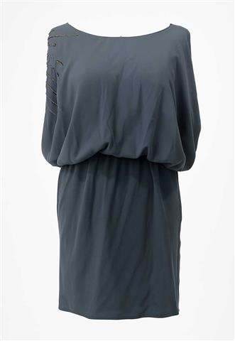 Vestido Le Lis Blanc Bordado Azul