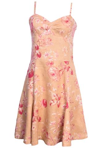 Vestido Le Lis Blanc Linho Bege/Rosa