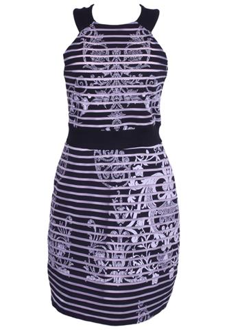 Vestido Le Lis Blanc Arabescos Preto/Branco