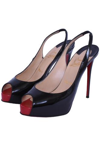 Peep Toe Christian Louboutin Verniz Preto