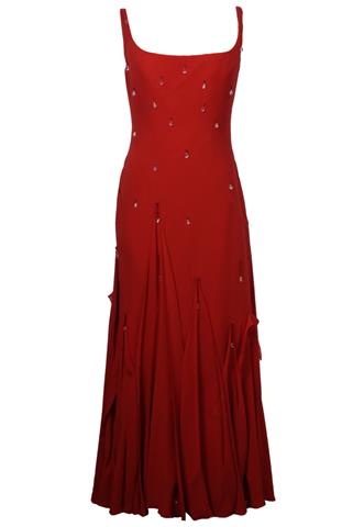 Vestido Luddy Ferreira Brilhos Vermelho